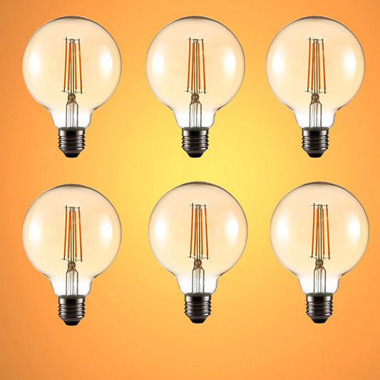 LED Filament Globe Bulb E27 Edison Screw Warm White 2400K