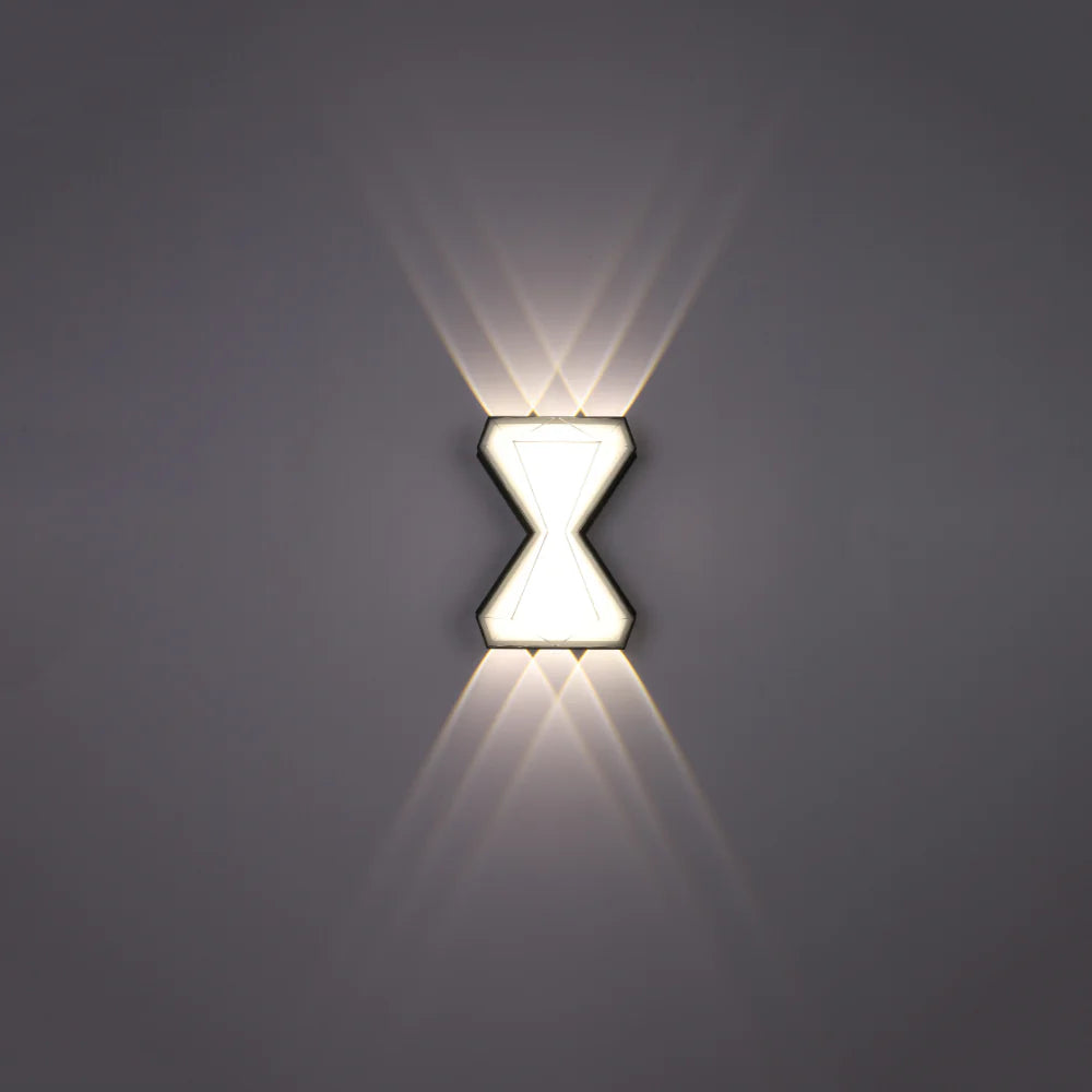 Hourglass Up Down Decorative Modern LED Wall Light Black 4000K 12W