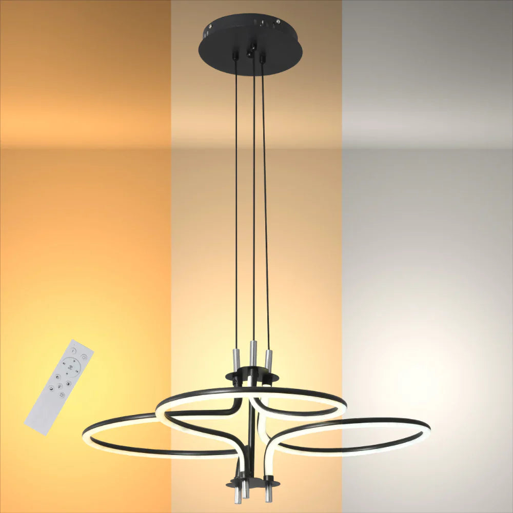 Geometric Elegance LED Ceiling Light Series | Trefoil & Helix Designs | Remote-Controlled Ambiance