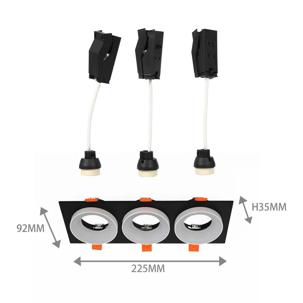 Size and technical specs of the Glare Guard Fixed Recessed GU10 Downlight-143-03436