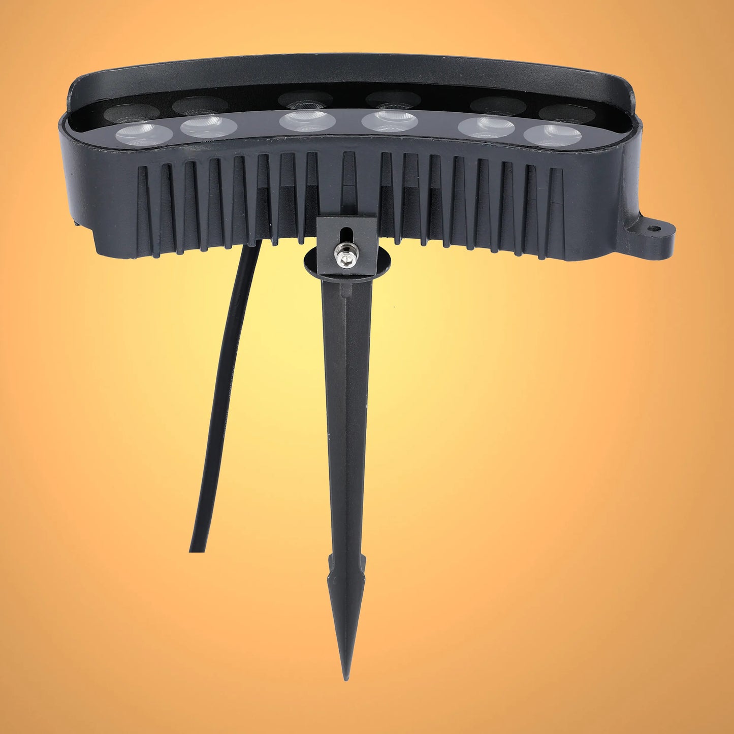 Grey Curved Rectangular LED Floodlight with Ground Stake