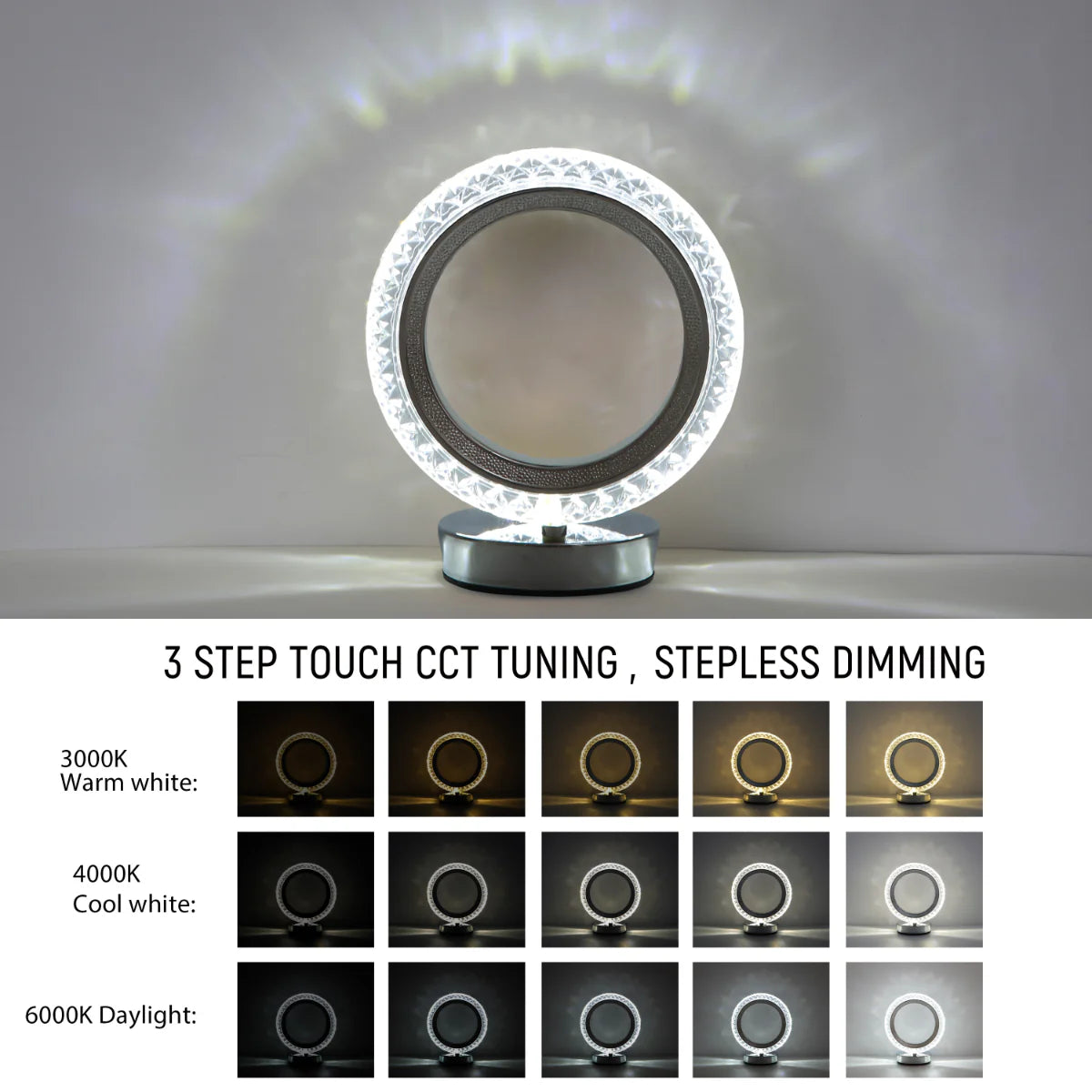 Lighting properties of Halo Glow Ring LED Lamp 130-03730