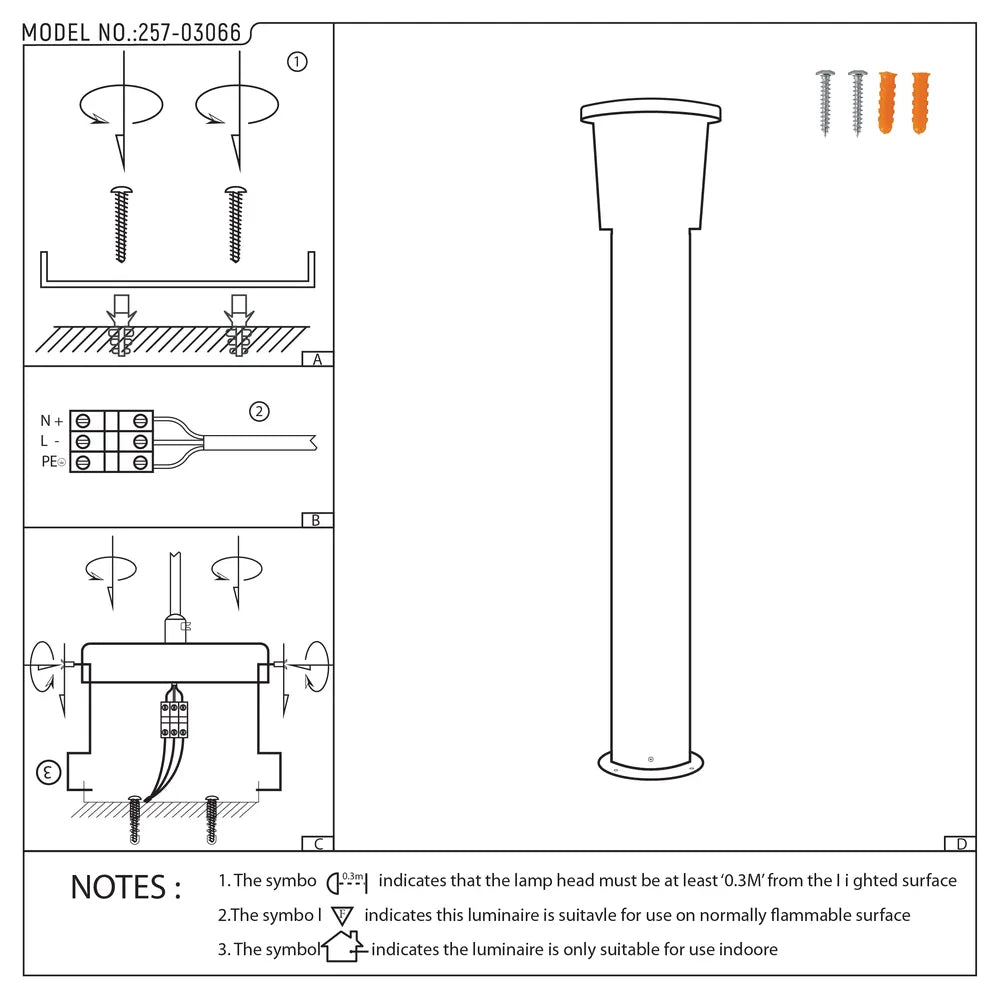 User manual for HaloGlow LED Bollard Light 12W Warm White-257-03066