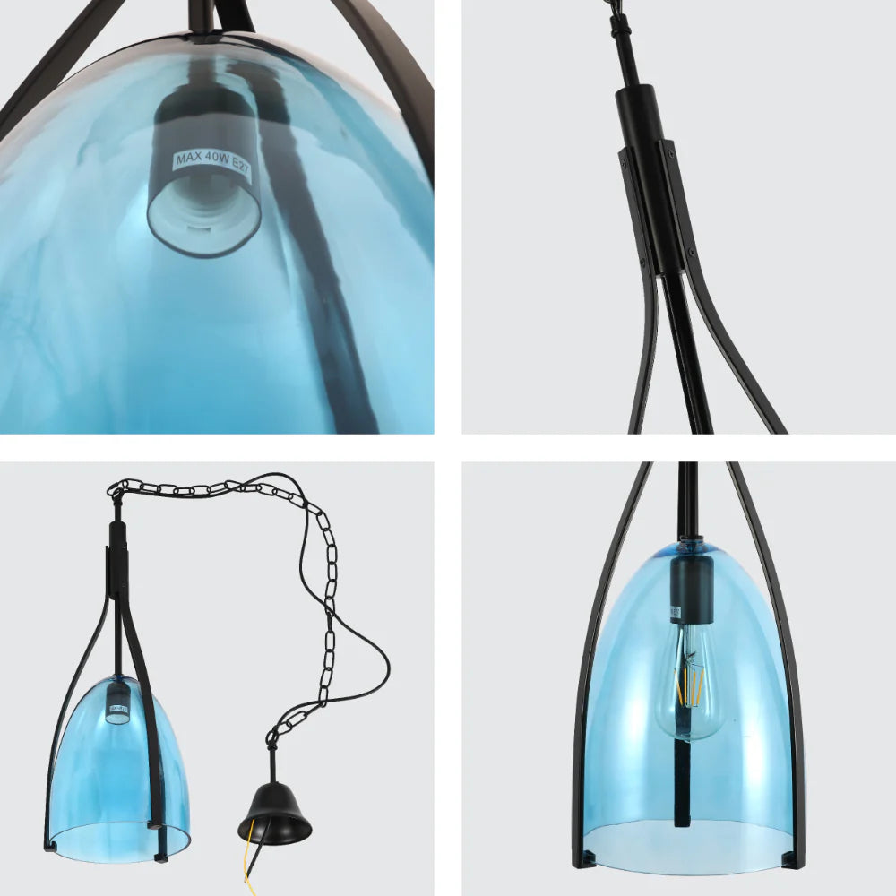 Havana Bell Glass Pendant Light