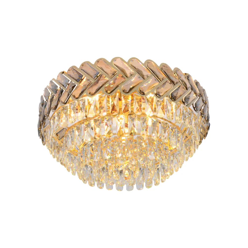 Herringbone Crystal Chandelier Ceiling Light Gold