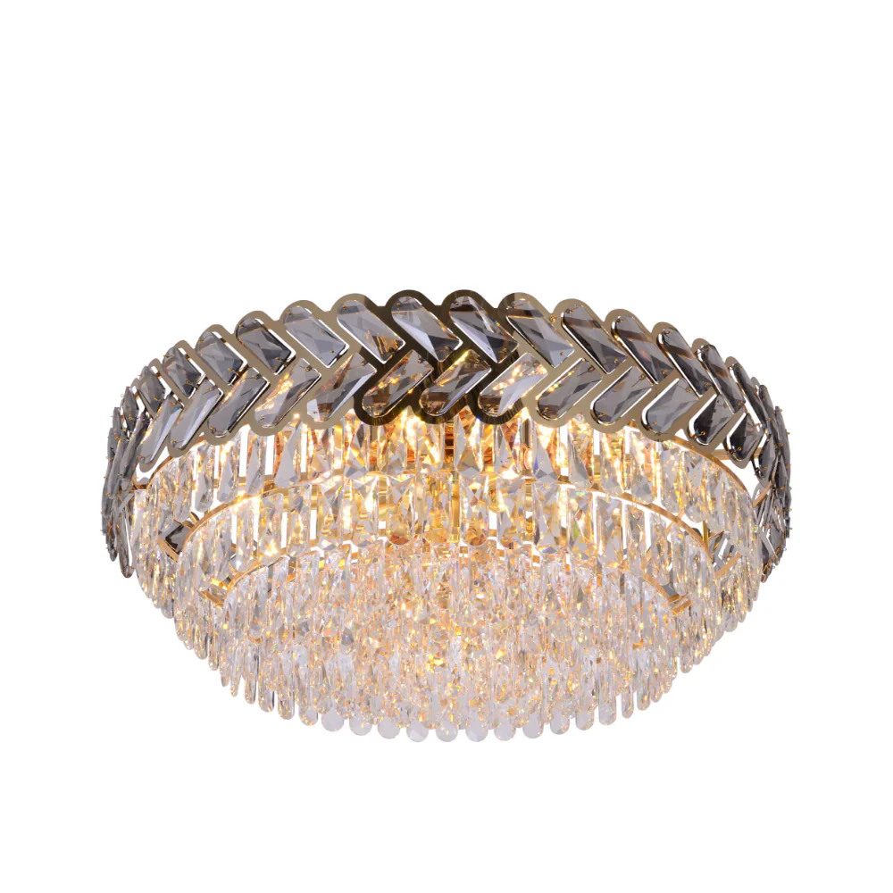 Herringbone Crystal Chandelier Ceiling Light Gold