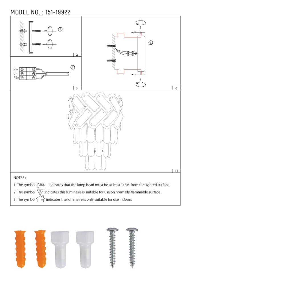 User manual for Herringbone Crystal Chandelier Wall Sconce Light Gold | TEKLED 151-19922