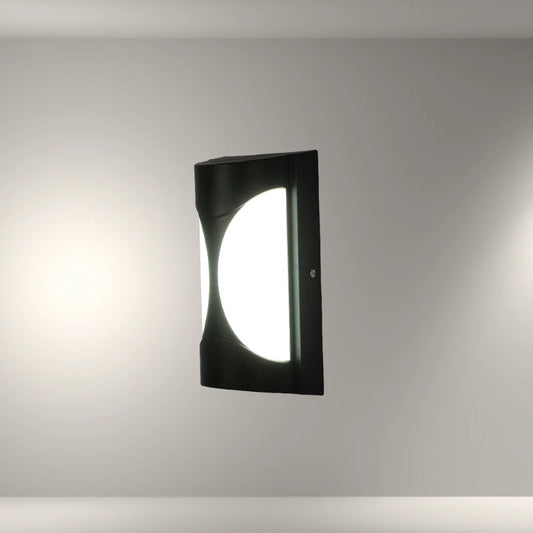 Hourglass Black Plastic LED Outdoor Wall Light 15W Cool Daylight