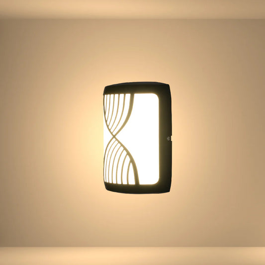 Hourglass Black Plastic LED Outdoor Wall Light 15W Cool White