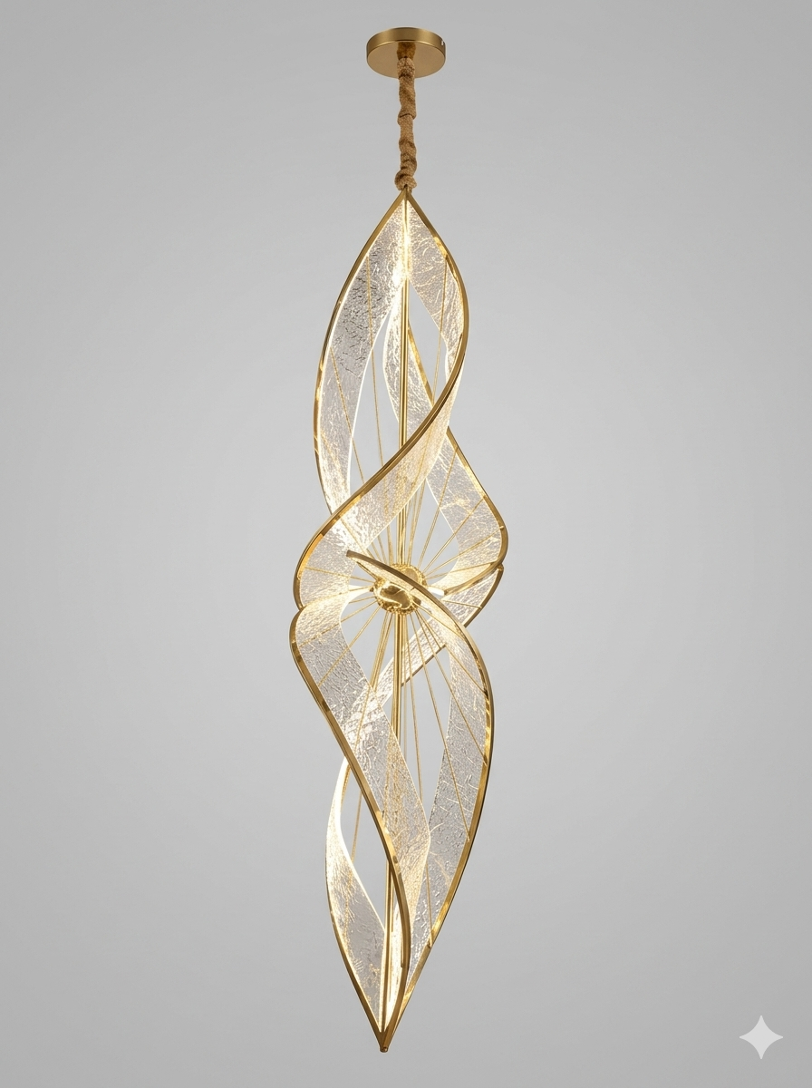 LED PENDANT LIGHT HLD40199-1 GOLD 50W 3000K D400XH1600 (TEKLED)