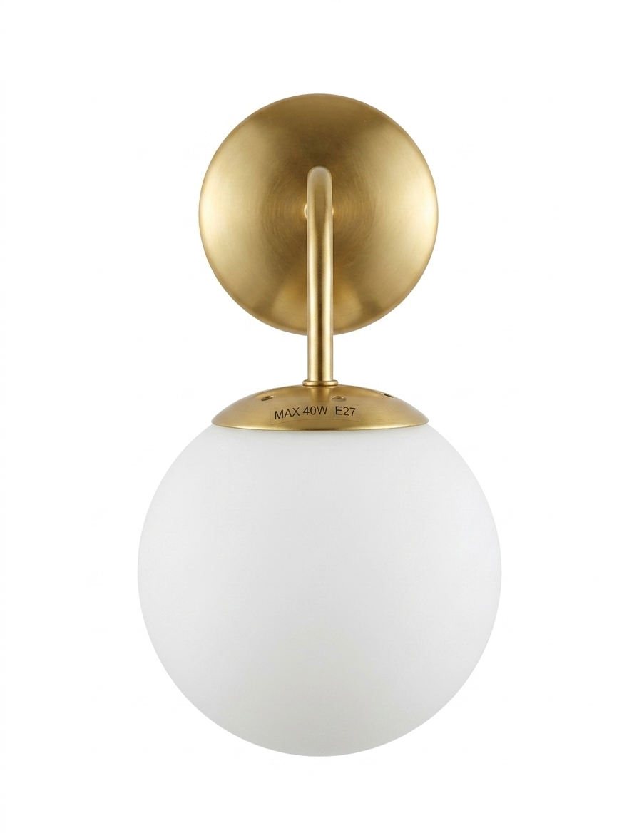 Wall Lamp SY8739-1W GOLD + WHITE GLASS E27 (TEKAVIZE)