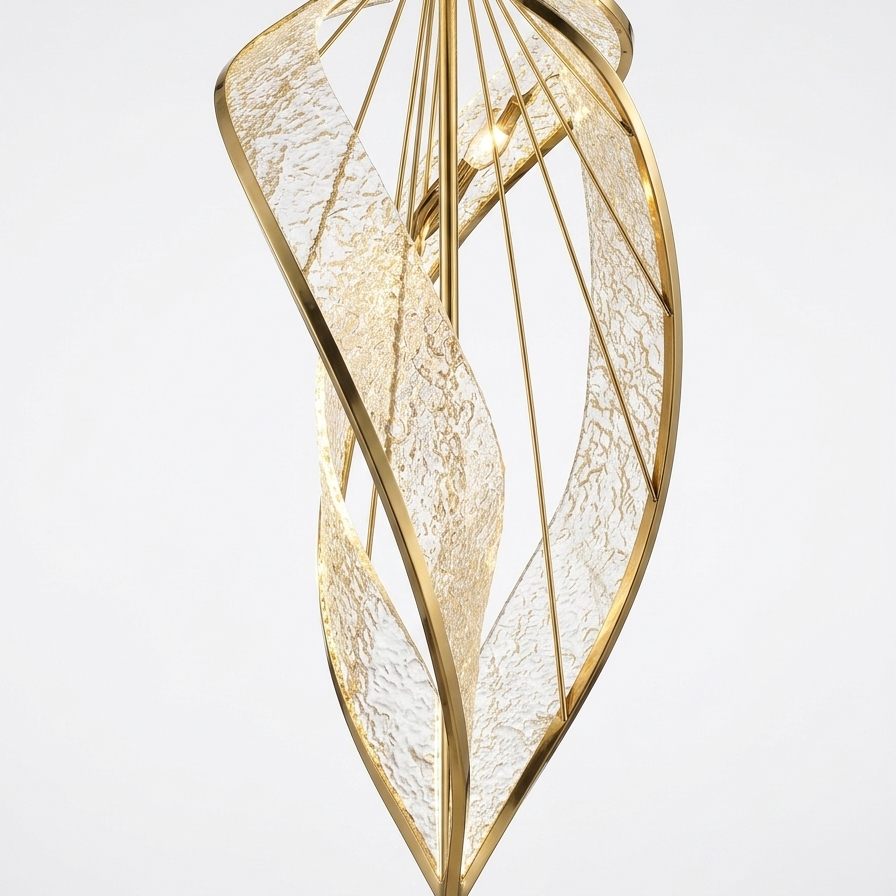 LED PENDANT LIGHT HLD40199-1 GOLD 50W 3000K D400XH1600 (TEKLED)