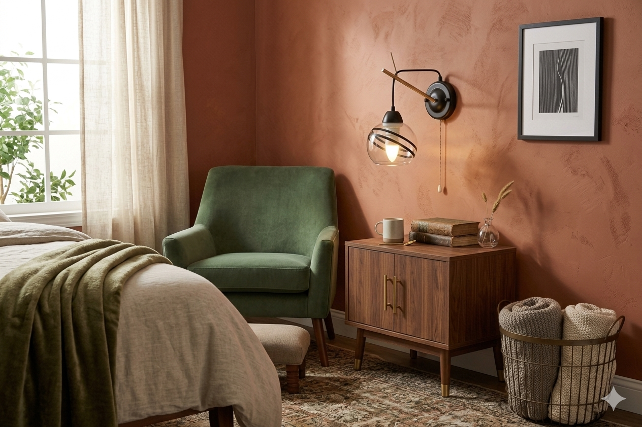 Wall Lamp 32487 1xE27 BLACK+COPPER (TEKAVIZE)