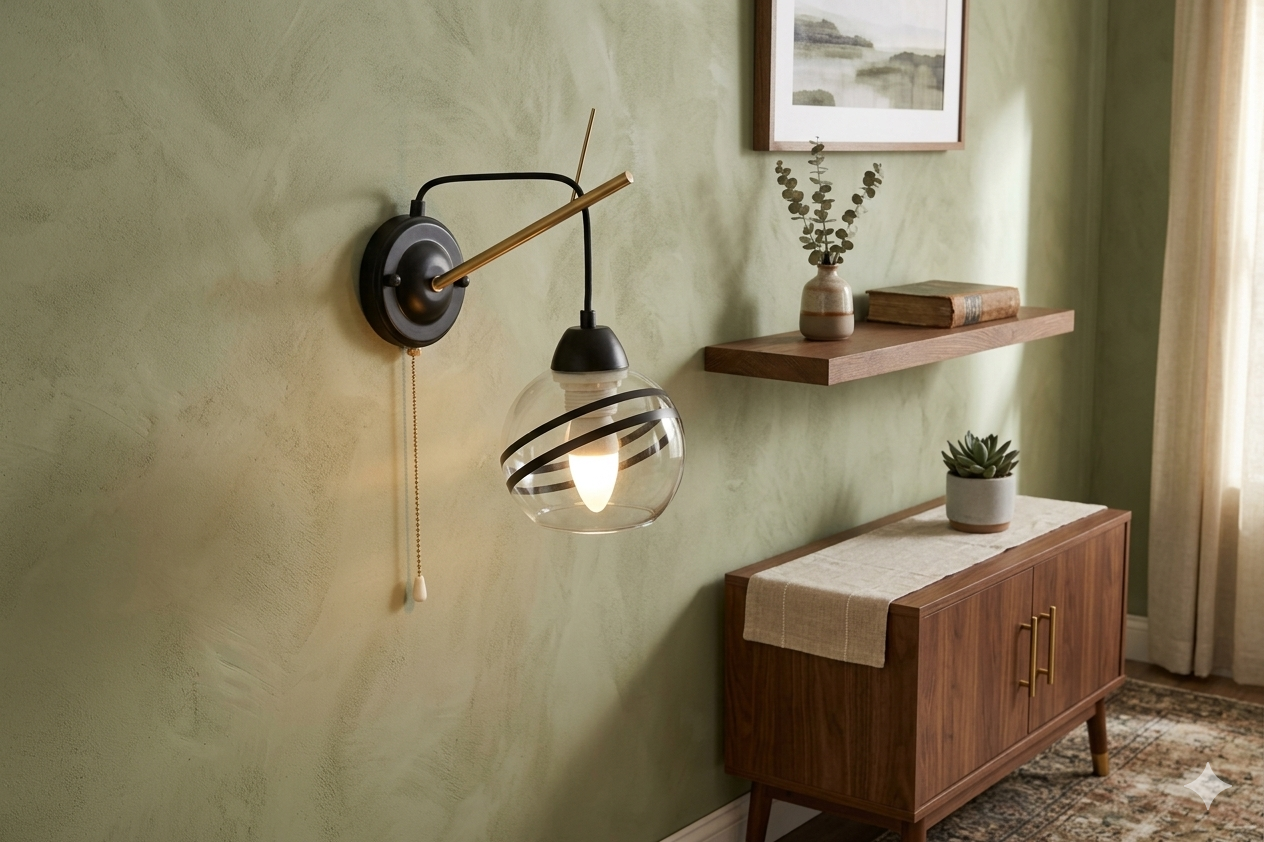 Wall Lamp 32487 1xE27 BLACK+COPPER (TEKAVIZE)
