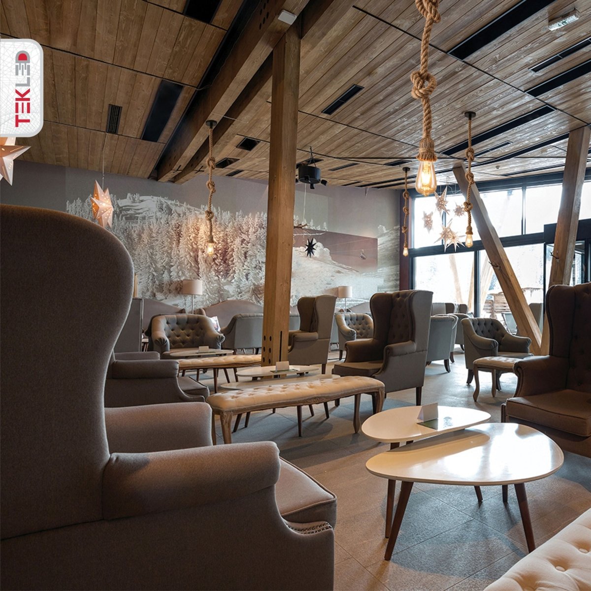 More interior usage of Hemp Rope Pendant Light with E27 Fitting 200cm | TEKLED 150-18400