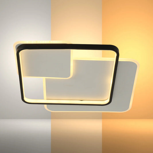 Intersecting Squares LED Flush Ceiling Light