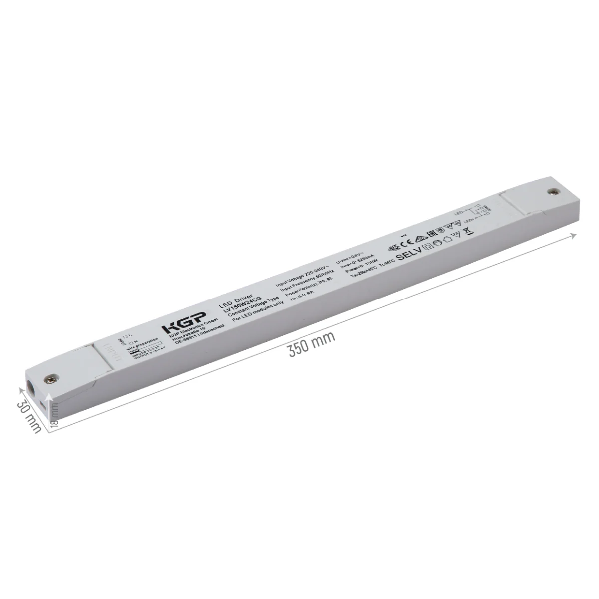 TEKLED KGP Constant Voltage LED Driver 24V 150W 6A for LED Strips-Modules