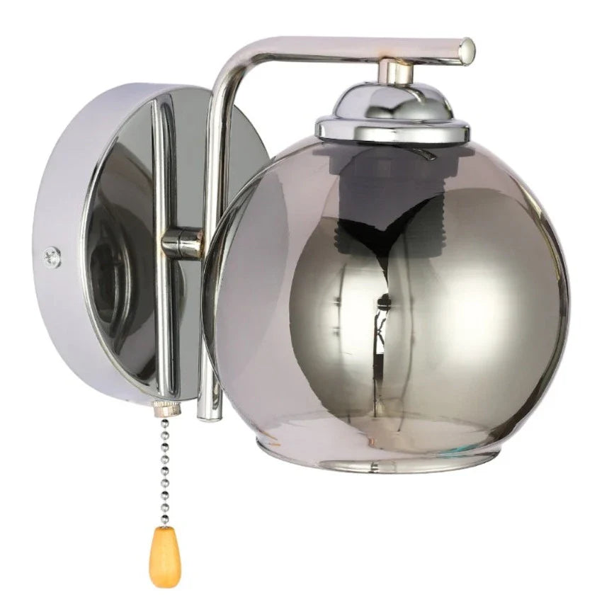 L-Shape Dome Glass Wall Light E27 with Pull Down Switch