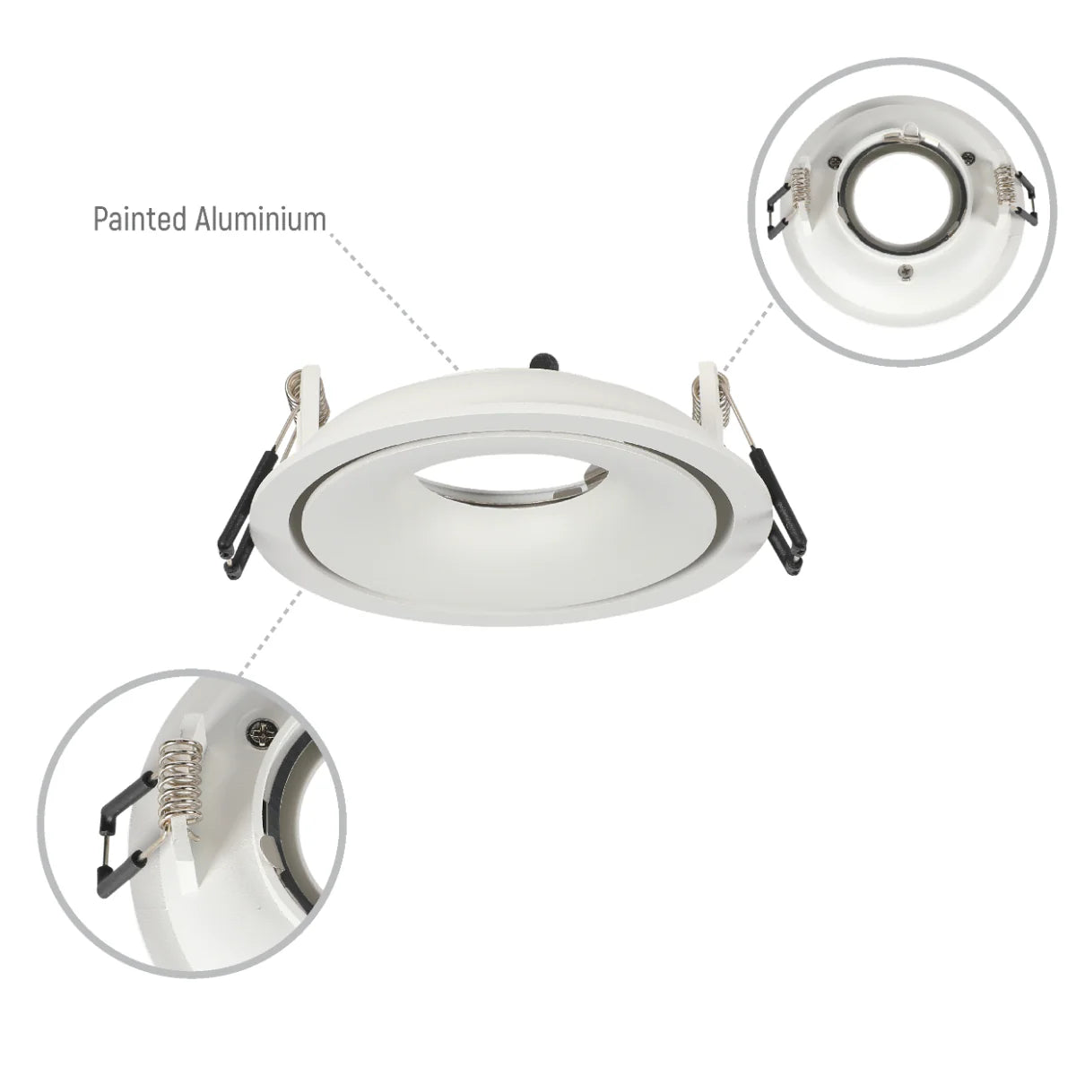 Lighting properties of Large Bezel GU10 Fixed Downlight - Cove Lighting Effect with Dual-Bezel Design 143-04045