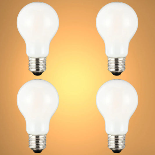 LED Bulb A60 GLS E27 6.5W Milky Glass Pack of 4