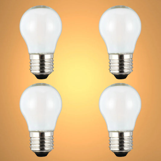 LED Bulb Golf Ball E27 2W 2700K Frosted Glass Pack of 4 Non-dimmable