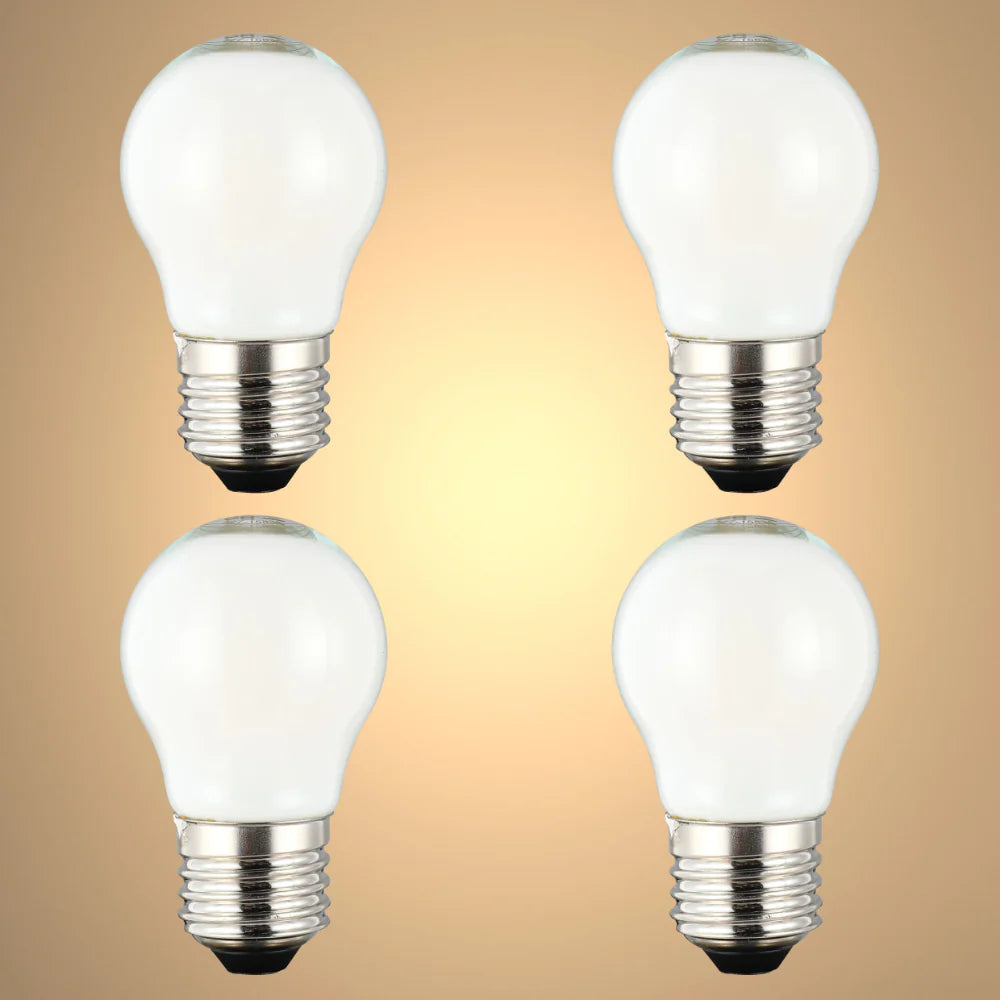 LED Bulb Golf Ball E27 4W Milky Glass Pack of 4 Non-dimmable