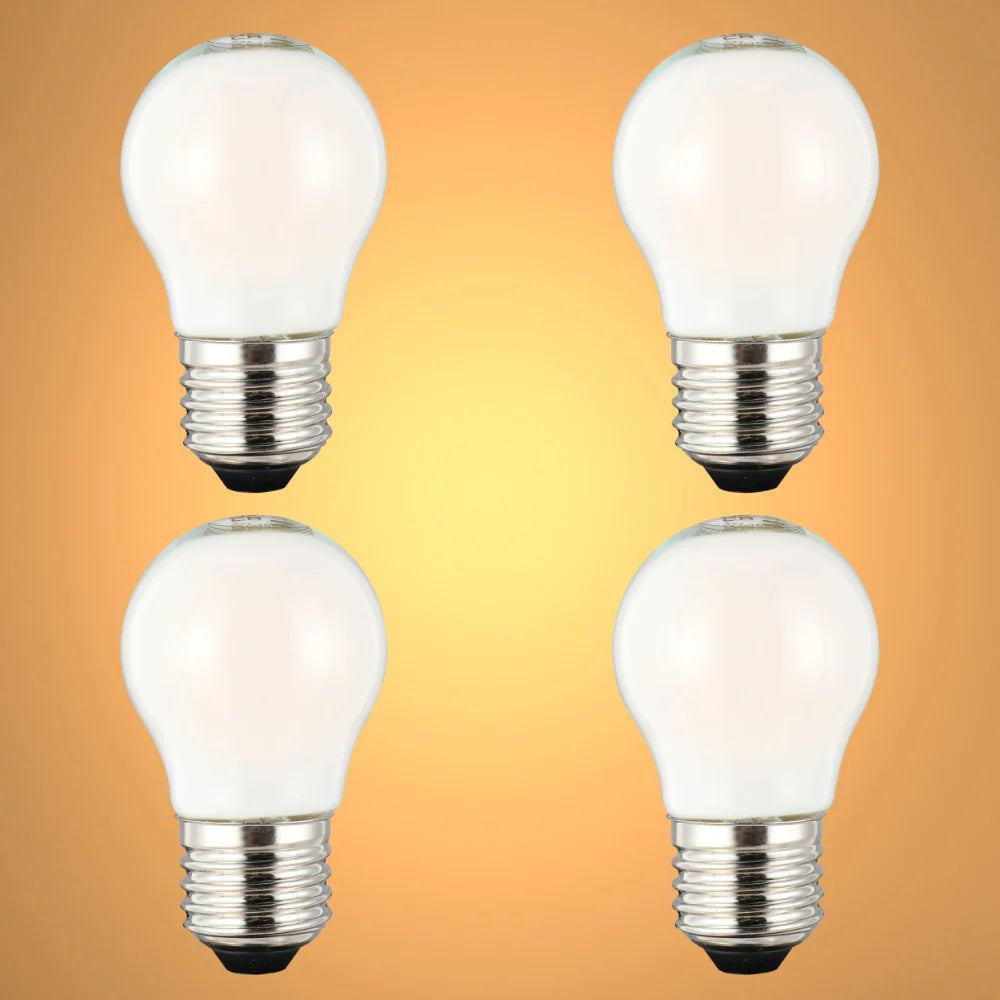LED Bulb Golf Ball E27 4W Milky Glass Pack of 4 Non-dimmable