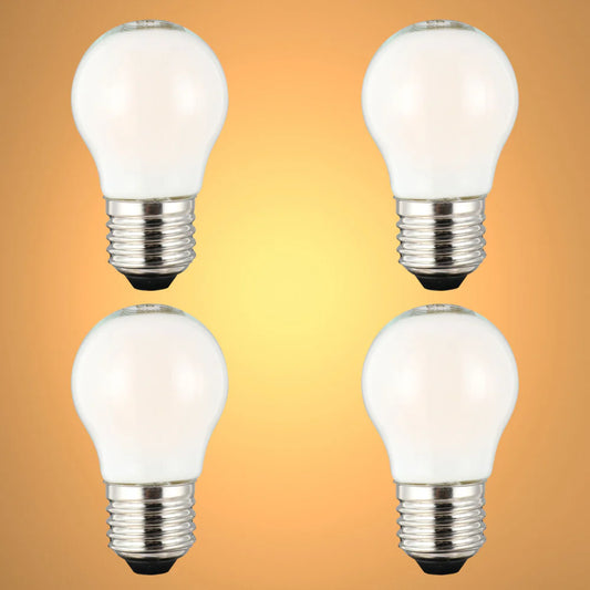 LED Bulb Golf Ball E27 4W Milky Glass Pack of 4 Non-dimmable