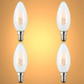 LED Candle Bulb Dimmable E14 4W Frosted Glass Pack of 4
