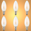 LED Candle Bulb E14 4W Frosted Glass Pack of 6