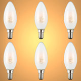 LED Candle Bulb E14 4W Frosted Glass Pack of 6