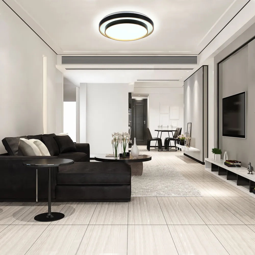 LED Flush Ceiling Light TEKLED LED Ceiling Lamp Black D500 6000K/4000K/3000K 42Wx2(TEKLED)--165-16001