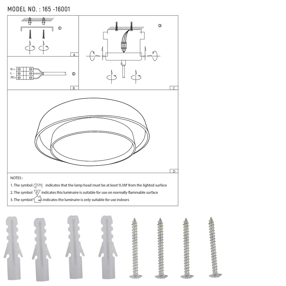 User manual for LED Ceiling Lamp Black D500 6000K/4000K/3000K 42Wx2(TEKLED)-165-16001