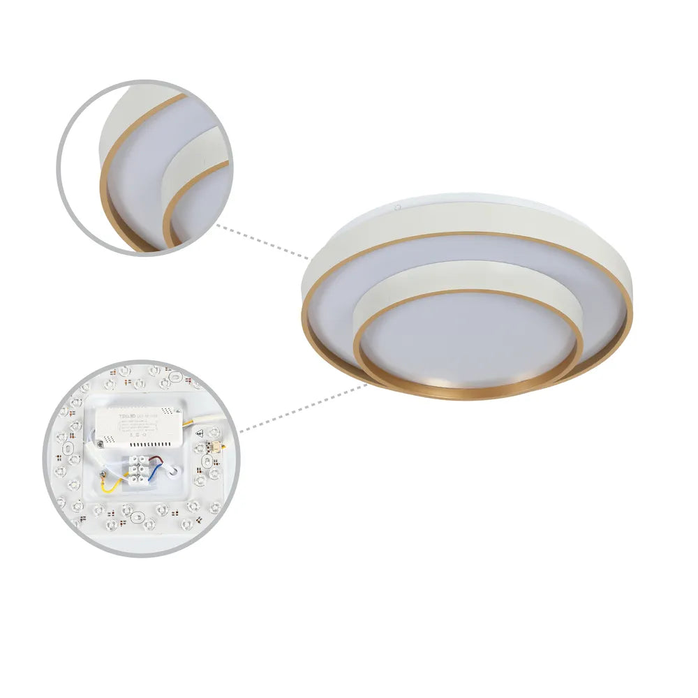 Details of the LED Ceiling Lamp White D400 6000K/4000K/3000K 27Wx2(TEKLED) 165-16000-165-16000