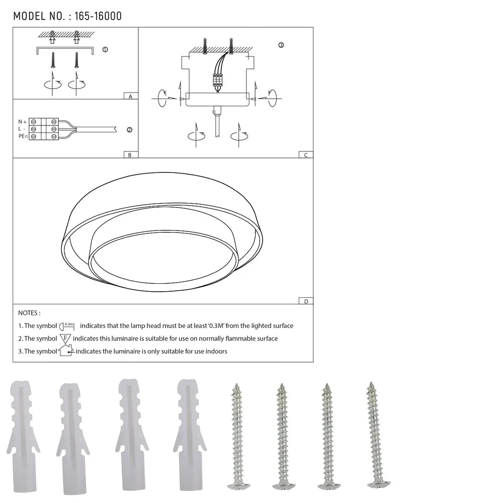 User manual for LED Ceiling Lamp White D400 6000K/4000K/3000K 27Wx2(TEKLED) 165-16000-165-16000