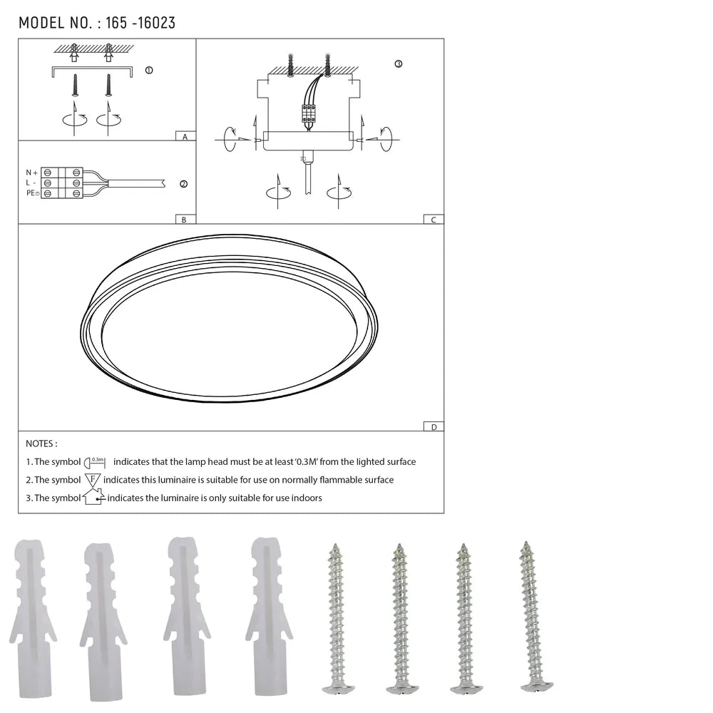 User manual for LED Ceiling Lamp White D500 6000K/4000K/3000K 42Wx2(TEKLED)-165-16023