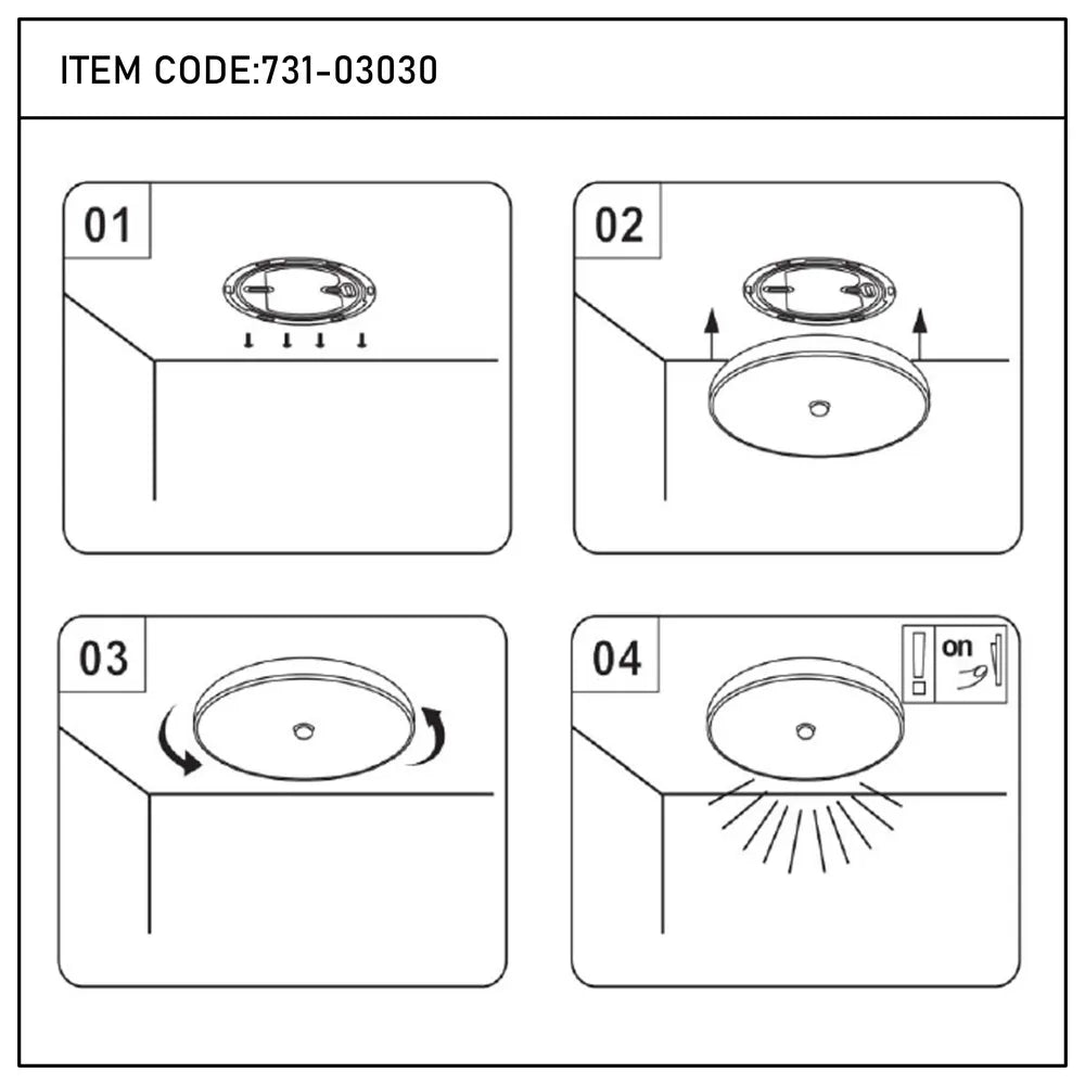 Close shot of the LED Ceiling Light Emergency and Radar Sensor 18W 6000K (TEKLED)-731-03030