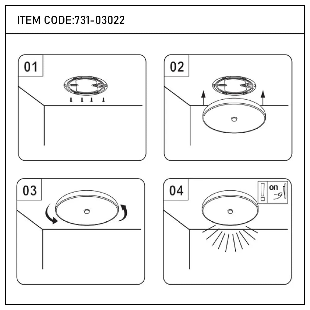 Close shot of the LED Ceiling Light Human Sensor 18W 6000K (TEKLED)-731-03022