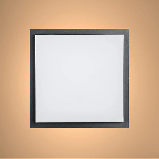 LED Diecast Aluminium Modern Square Wall Lamp 20W Cool White 4000K IP54 Anthracite Grey 250mm