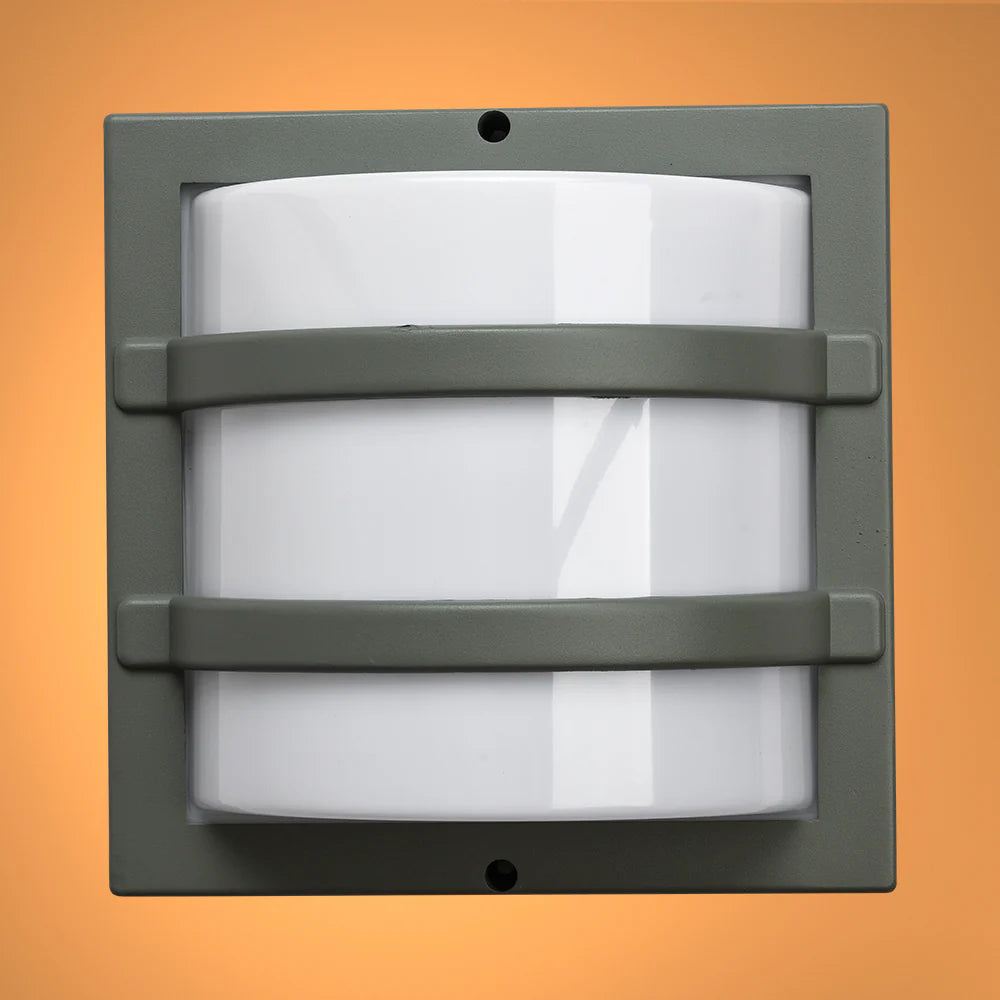 LED Diecast Aluminium Stripped Wall Lamp 12W Warm White 3000K IP54 Grey