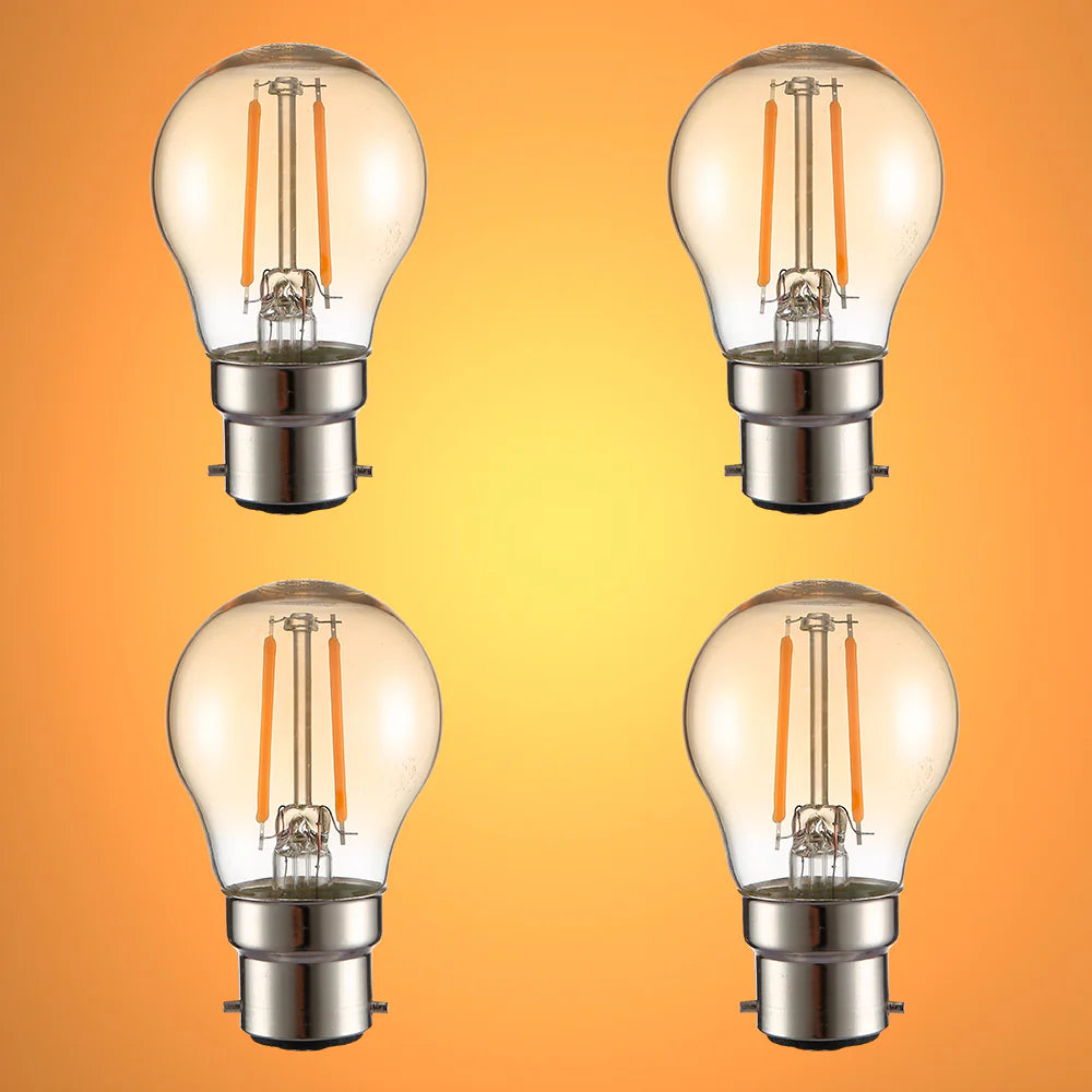 LED Filament G45 Golf Ball Bulb B22 Bayonet Cap Warm White 2400K