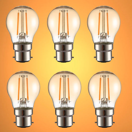 LED Filament G45 Golf Ball Bulb B22 Bayonet Cap Warm White 2400K