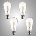 LED Filament ST64 Edison Bulb B22 Bayonet Cap Pack of 4