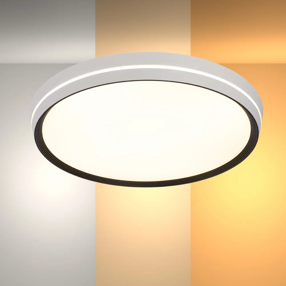 LED Flush Ceiling Light TEKLED LED Flush Ceiling Light Black D500 6000K/4000K/3000K 42Wx2(TEKLED)--165-16027