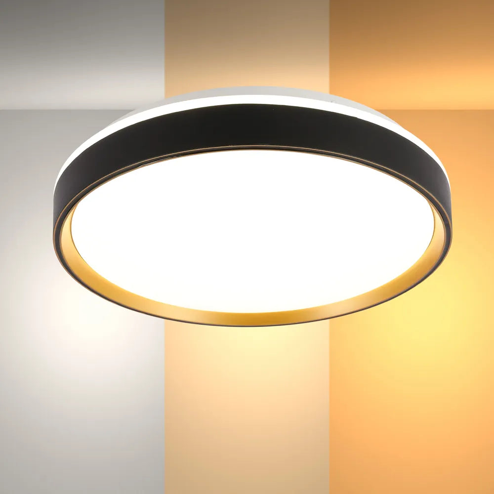 LED Flush Ceiling Light TEKLED LED Flush Ceiling Light Black Gold D400 6000K/4000K/3000K 27Wx2(TEKLED)--165-16006