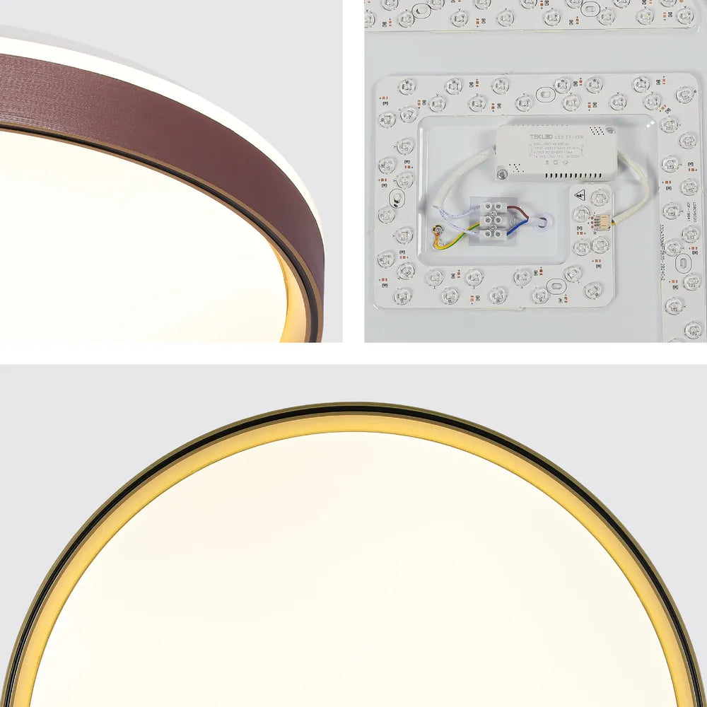 Close shot of the LED Flush Ceiling Light Purple Gold D500 6000K/4000K/3000K 42Wx2(TEKLED)-165-16013