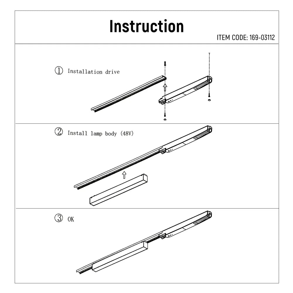 Close shot of the LED Linear Magnetic Track Light 18W 48V Black 4000K(TEKLED)-169-03112-169-03112