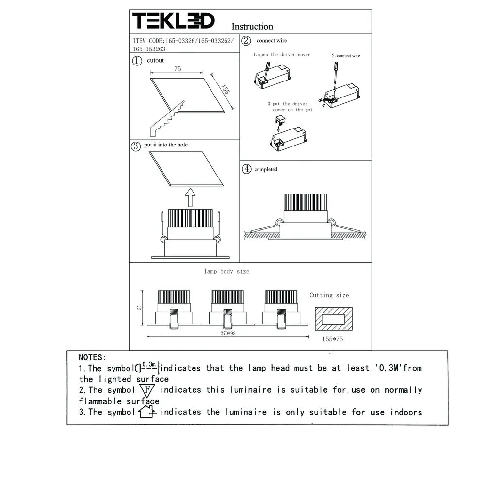 User manual for LED OC002C 3х5W 3000K BLACK-165-033262-165-033262