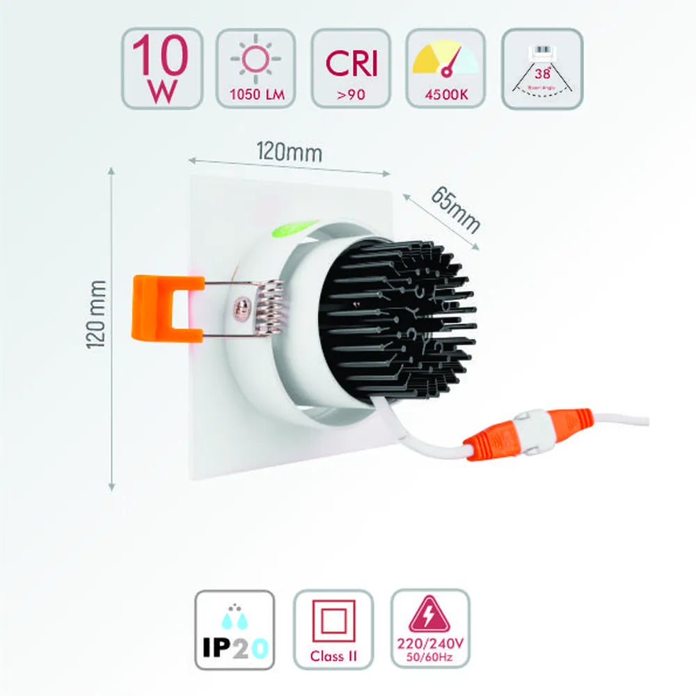 Size and technical specs of the  LED OC003A 1х10W 4500K WHITE -165-153273-165-153273