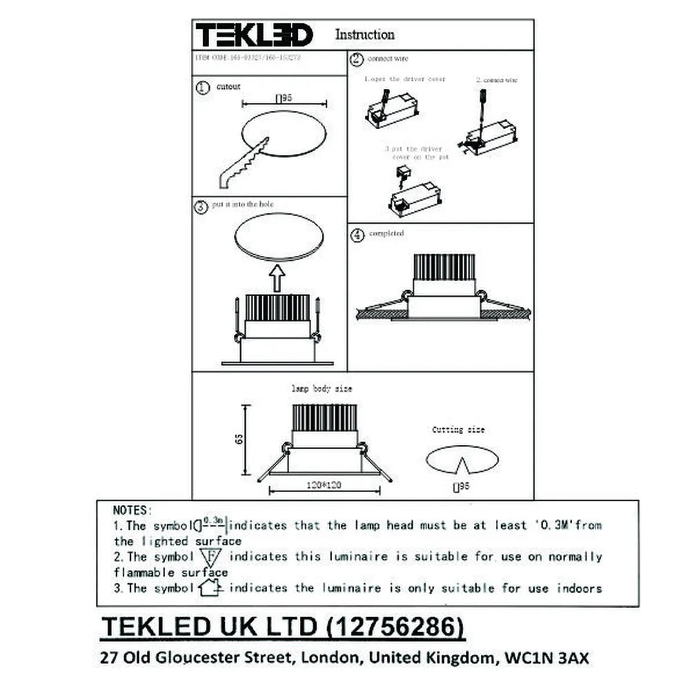 User manual for  LED OC003A 1х10W 4500K WHITE -165-153273-165-153273